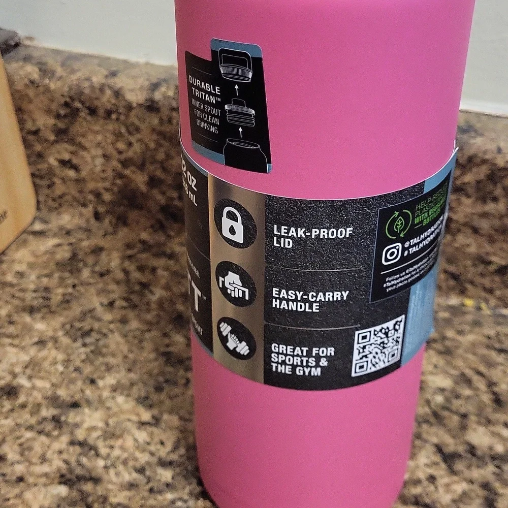 Everett Pink Stainless Steel Water Bottle - Picture 6 of 6